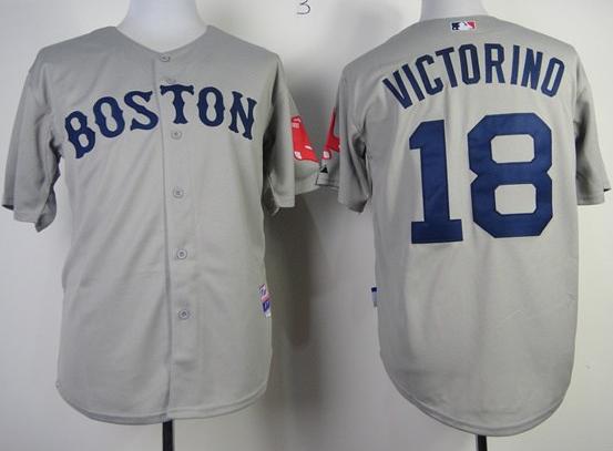 Cheap Boston Red Sox 18 Shane Victorino Grey Cool Base MLB Jerseys For Sale