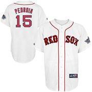 Cheap Boston Red Sox 15 Dustin Pedroia White MLB Jerseys W 2013 World Series Patch For Sale