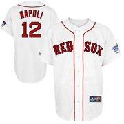 Cheap Boston Red Sox 12 Mike Napoli White MLB Jerseys W 2013 World Series Patch For Sale