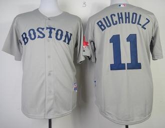 Cheap Boston Red Sox 11 Clay Buchholz Grey Cool Base MLB Jerseys For Sale