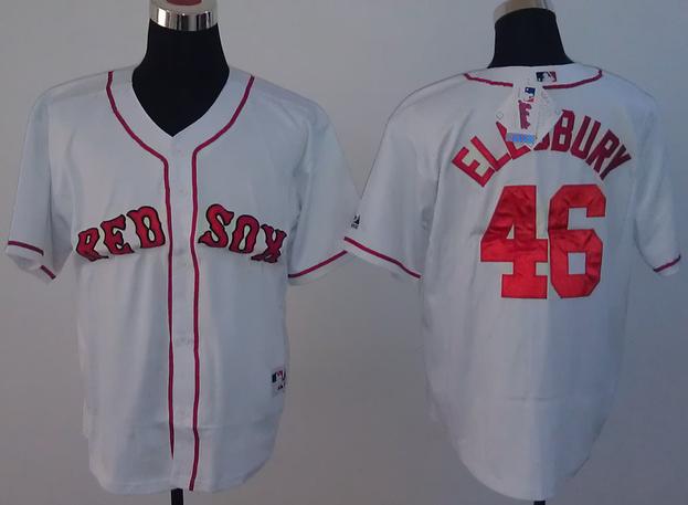Boston Red Sox 46 Jacoby Ellsbury White MLB Jerseys