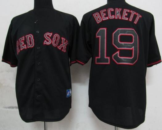 Cheap Boston Red Sox 19 Beckett Black Fashion Jerseys For Sale