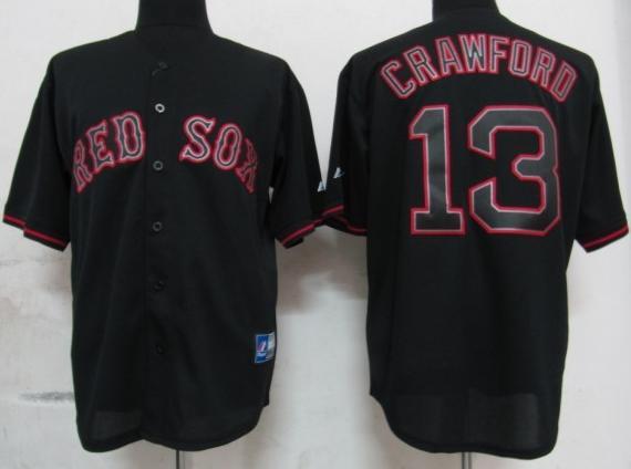 Cheap Boston Red Sox 13 Crawford Black Fashion Jerseys For Sale