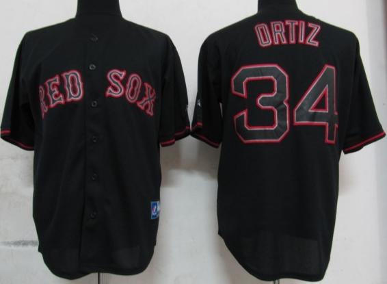 Cheap Boston Red Sox 34 Ortiz Black Fashion Jerseys For Sale