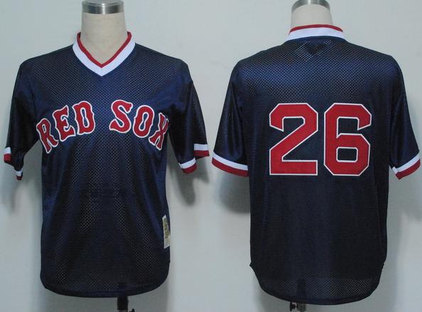 Cheap Boston Red Sox 26 Wade Boggs 1991 M&N Blue MLB Jerseys For Sale