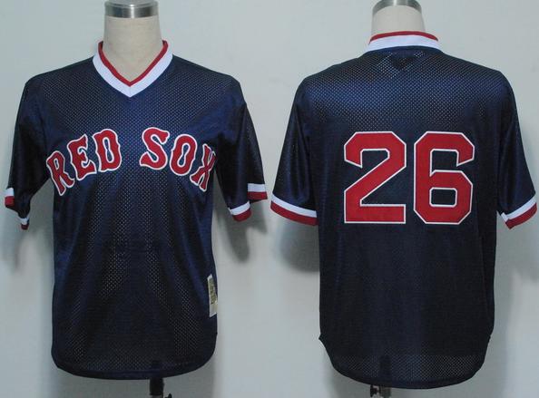Boston Red Sox 26 Wade Boggs 1991 M&N Blue MLB Jerseys