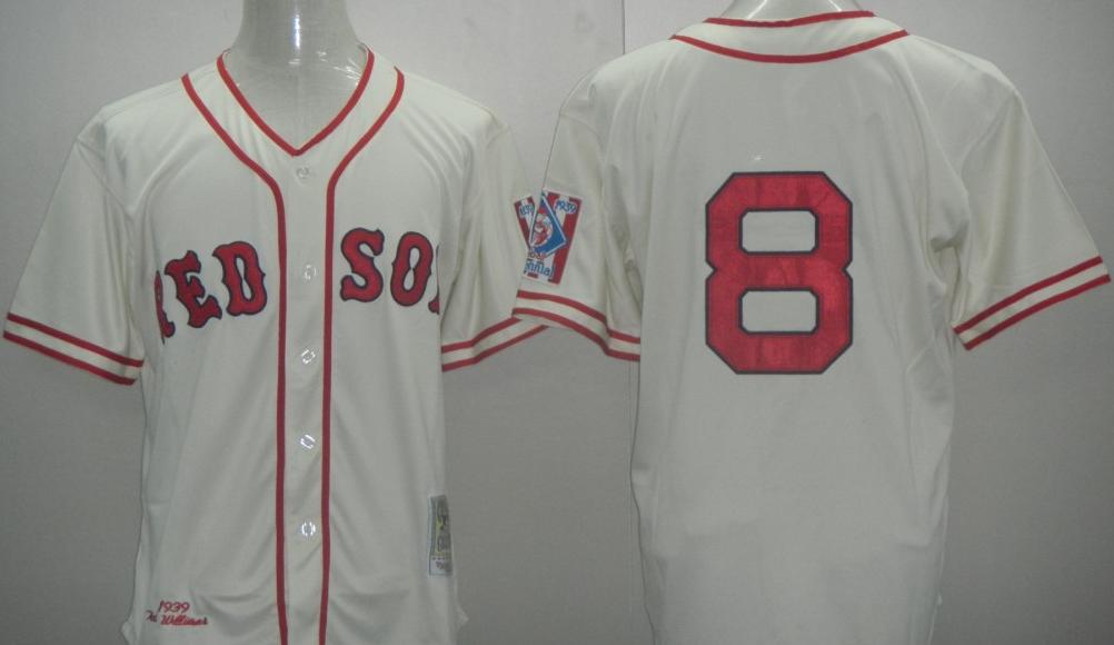 Boston Red Sox 8 Carl Yastrzemski Cream MLB Jerseys