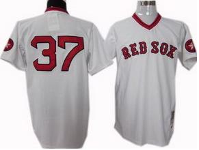 Cheap Boston Red Sox 37 Bill Lee 1975 mitchell and ness white jersey For Sale