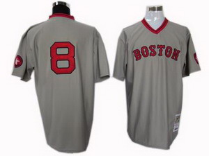 Cheap Boston Red Sox 8 Carl Yastrzemski 1975 Road throwback jersey gray For Sale