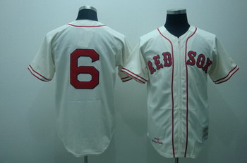Cheap Boston Red Sox 6 Johnny pesky Cream jerseys Mitchell and ness For Sale