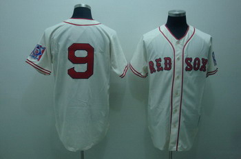 Cheap Boston red sox 9 Ted WILLIAMS CREAM jerseys mitchellandness For Sale