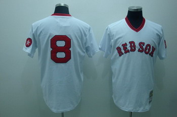 Boston Red Sox 8 Carl Yastrzemski white Mitchell and ness Jerseys