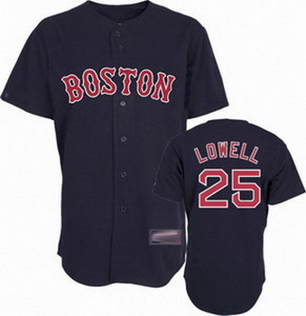 Boston Red Sox 25 LOWELL Navy blue Jerseys