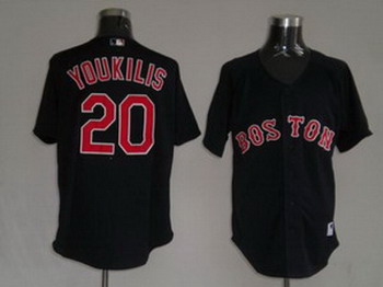 Boston Red Sox 20 Youkilis Navy blue