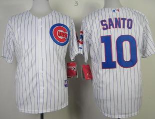 Chicago Cubs 10 Ron Santo White MLB Jerseys