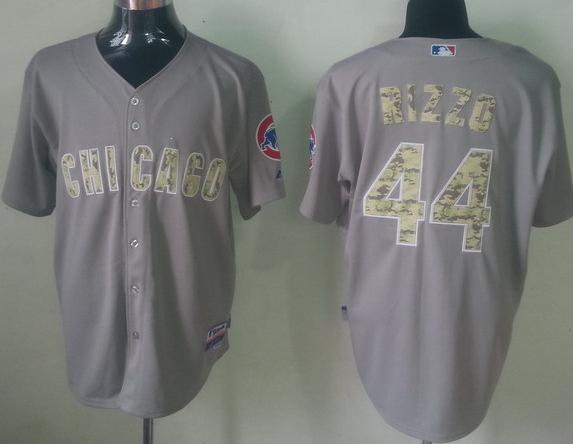 Cheap Chicago Cubs 44 Rizzo Grey MLB Jerseys Camo Number For Sale