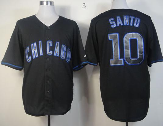 Cheap Chicago Cubs10 Ron Santo Black Fashion MLB Jerseys For Sale
