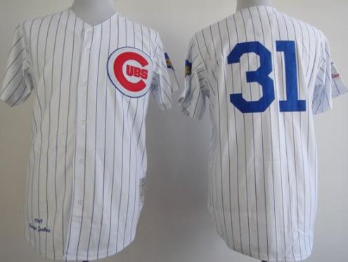 Chicago Cubs 31 Greg Maddux White Throwback MLB Jerseys