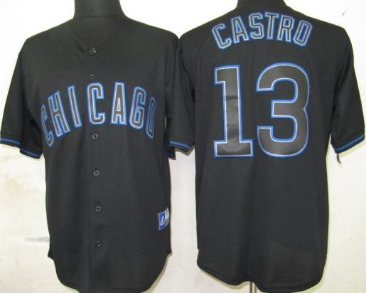 Cheap Chicago Cubs 13 Castro Black Fashion Jerseys For Sale