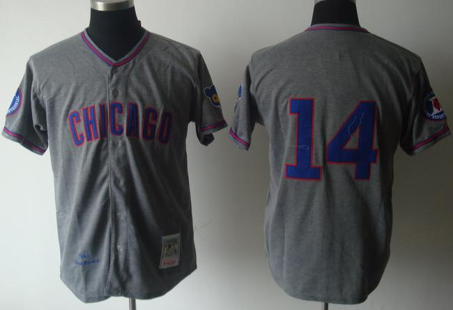 Cheap Chicago Cubs 14 Ernie Banks Grey M&N MLB Jersey For Sale