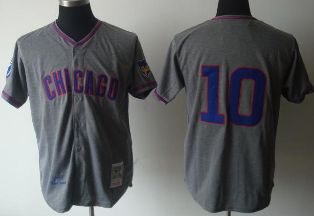 Cheap Chicago Cubs 10 SANTO Grey M&N MLB Jersey For Sale
