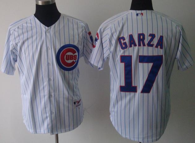 Cheap Chicago Cubs 17 Garza White(Blue Strip)MLB Jersey For Sale