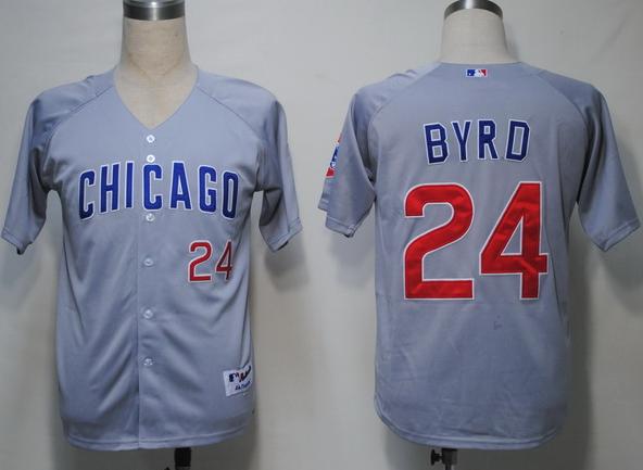 Chicago Cubs 24 Byrd Grey MLB Jersey