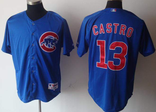 Chicago Cubs 13 Starlin Castro Blue Jersey