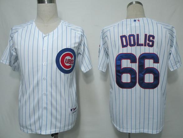 Cheap Chicago Cubs 66 Dolis White(Blue Strip)MLB Jersey For Sale