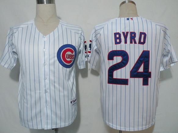 Cheap Chicago Cubs 24 Byrd White(blue strip) MLB Jersey For Sale