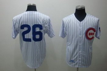 Cheap Chicago Cubs 26 Billy williams WHITE blue strip mitchell and ness Jersey For Sale