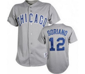 Chicago Cubs 12 Alfonso Soria grey jerseys