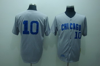 Chicago Cubs 10 Ron Santo grey 1969 Throwback jersey
