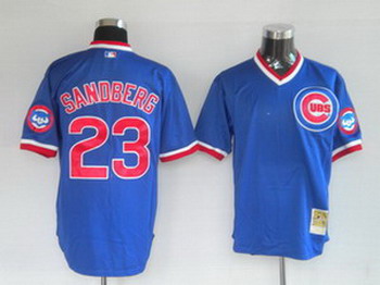 Cheap Jerseys Chicago Cubs 23 Sandberg Blue MN For Sale