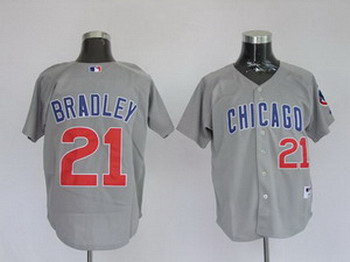 Chicago Cubs 21 Milton Bradley Grey Jerseys