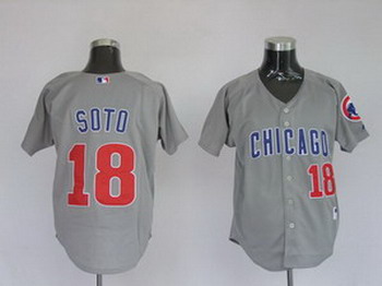 Chicago Cubs 18 Geovany Soto Grey Jerseys