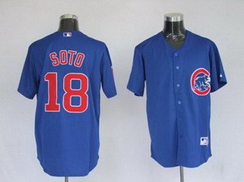 Chicago Cubs 18 Geovany Soto Blue Jerseys