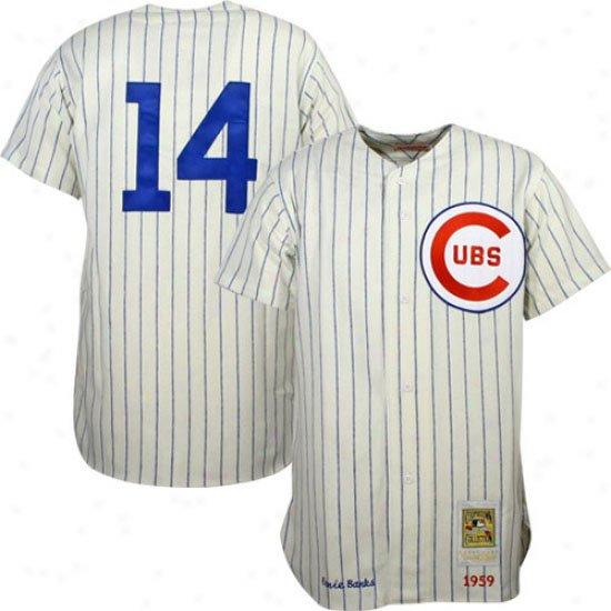 Cheap Chicago Cubs 14 Ernie Banks White Throwback Jerseys For Sale