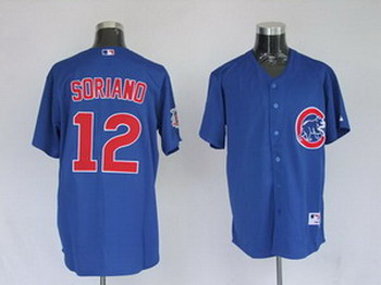 Cheap Chicago Cubs 12 Alfonso Soriano Blue Jerseys For Sale