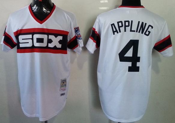 Chicago White Sox 4 Luke Appling White Throwback M&N MLB Jerseys