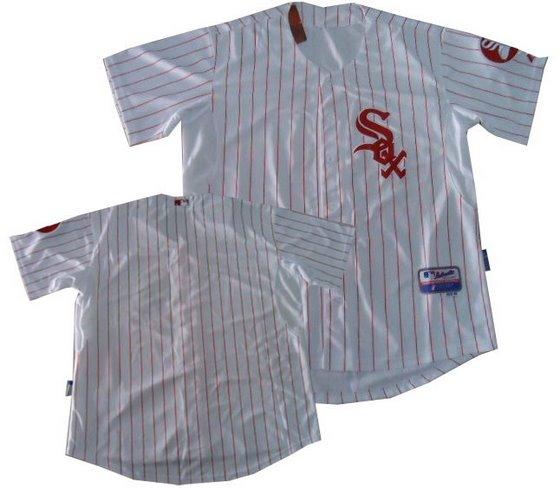 Chicago White Sox Blank White Red Strip MLB Jerseys