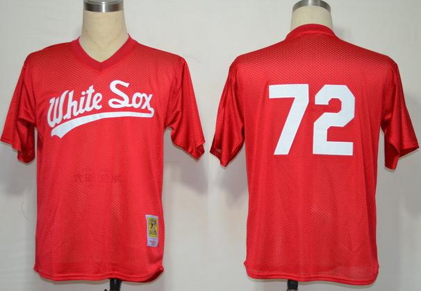 Chicago White Sox 72 Carlton Fisk Red M&N 1990 MLB Jerseys