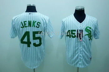 Chicago White sox 45 JENKS White green strip Chicago White sox 45 JENKS White green strip