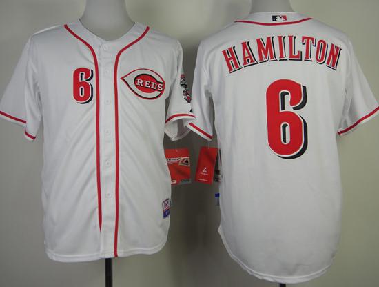 Cincinnati Reds 6 Billy Hamilton White Cool Base MLB Jersey Cincinnati Reds 6 Billy Hamilton White Cool Base MLB Jersey