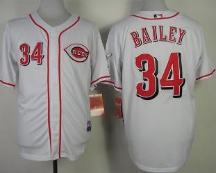 Cincinnati Reds 34 Homer Bailey White Cool Base MLB Jerseys