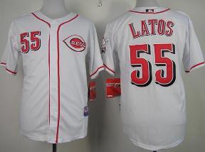 Cheap Cincinnati Reds 55 Mat Latos White Cooperstown Cool Base MLB Jersey For Sale