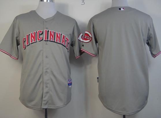 Cheap Cincinnati Reds Blank Grey Cool Base MLB Jerseys For Sale