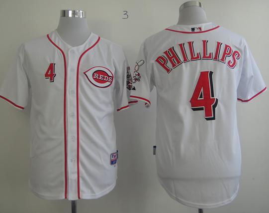 Cheap Cincinnati Reds 4 Brandon Phillips White Cool Base MLB Jerseys For Sale