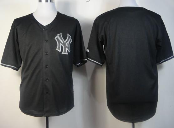Cheap New York Yankees Blank Black Fashion MLB Jerseys For Sale