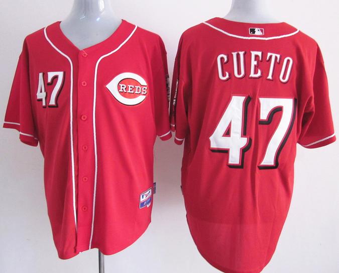Cheap Cincinnati Reds 47 Johnny Cueto Red Cool Base MLB Jersey For Sale